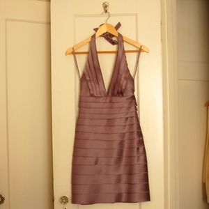 BCBG Max Azria Lavender Halter Cocktail Dress